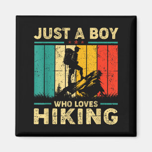 Lustig Retro Nur Ein Junge Der Wandern Liebt Magnet