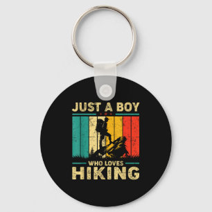 Lustig Retro Nur Ein Junge Der Wandern Liebt Schlüsselanhänger