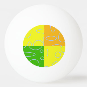 Lustig Retro Quad Gelb Grün Orange Geometrisch  Tischtennisball