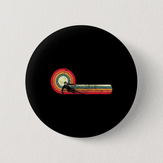Lustig Retro Ski Vintage 80er 90er Skiabfahrt Button (Vorderseite)