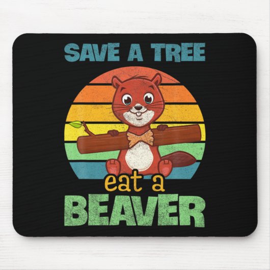 Lustig Rette Den Baum Iss Den Biber Für Erde Flugz Mousepad (Vorne)