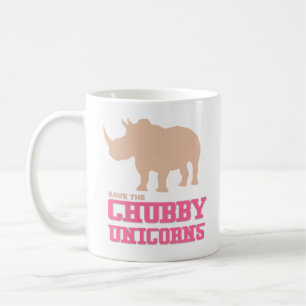 Lustig retten Sie das Chubby Unicornsrhino-Rosa Kaffeetasse