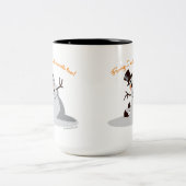 Lustig, rieche ich Karotten auch! Zweifarbige Tasse (Mittel)