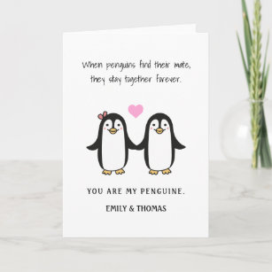lustig romantisches Pinguinvalentine/ Jubiläum Feiertagskarte