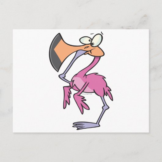 lustig rosa Flamingo mit Mund Postkarte (Vorderseite)