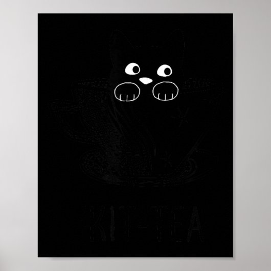 Lustig Schwarz Katzen Kit-Tea Grafik Poster (Vorne)