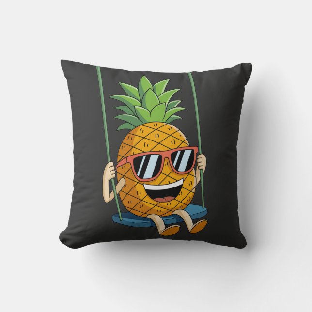 lustig schwingende Ananas-Swinger Throw Pillows Kissen (Vorderseite)