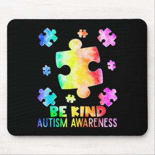 Lustig Sei Nett Puzzle-Teile Tie Dye Autismus-Bewu Mousepad