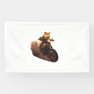 Lustig , Shiba Inu, Motorrad, Hund, Puppe, Männer, Banner