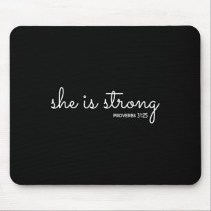 Lustig Sie Ist Stark Bibelvers Christliches Design Mousepad