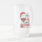 lustig sieht man, wie man Weihnachten trinkt Mattglas Bierglas (VorderseiteRechts)