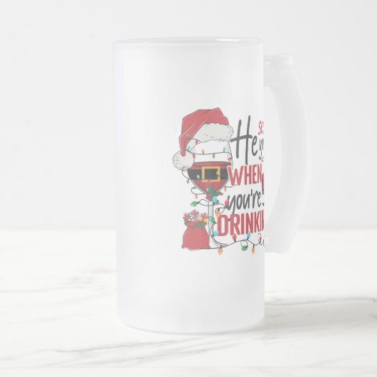 lustig sieht man, wie man Weihnachten trinkt Mattglas Bierglas (VorderseiteRechts)