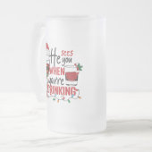lustig sieht man, wie man Weihnachten trinkt Mattglas Bierglas (Vorderseite Links)