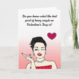 Lustig, Single zu sein am Valentinstag Karte