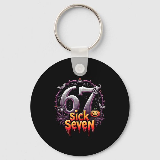 Lustig Six Seven 6 7 Meme Design Lustig Krank Seve Schlüsselanhänger (Vorderseite)