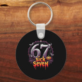 Lustig Six Seven 6 7 Meme Design Lustig Krank Seve Schlüsselanhänger (Vorderseite)