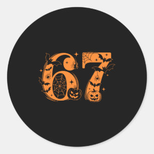 Lustig Six Seven 6 7 Meme Design Paare Halloween L Runder Aufkleber