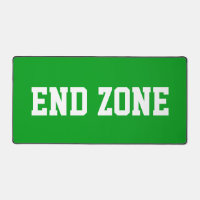 Lustig sportliches weißes END ZONE-Text auf hellgr