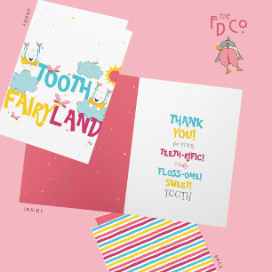 Lustig Süß Danke aus dem Land der Zahnfee Karte