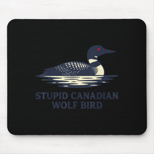Lustig Süß Dumm Kanadischer Wolf Vogel Loon Mousepad (Vorne)