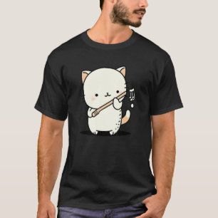 Lustig, Süß, Katze spielt Flöte Musiker T-Shirt
