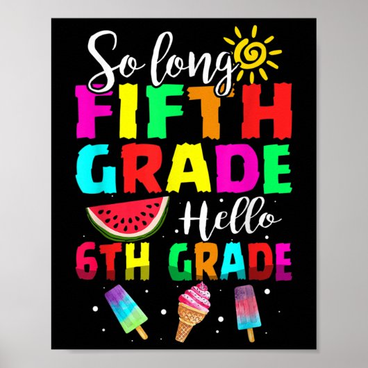 Lustig Süß So lang Fünfte Klasse Hallo 6. Klasse F Poster (Vorne)