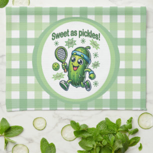 Lustig Süß wie Gurken Pickleball Geschirrtuch
