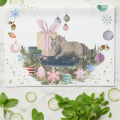 Lustig süsses Küchentuch mit Pferdebild (Gefaltet)