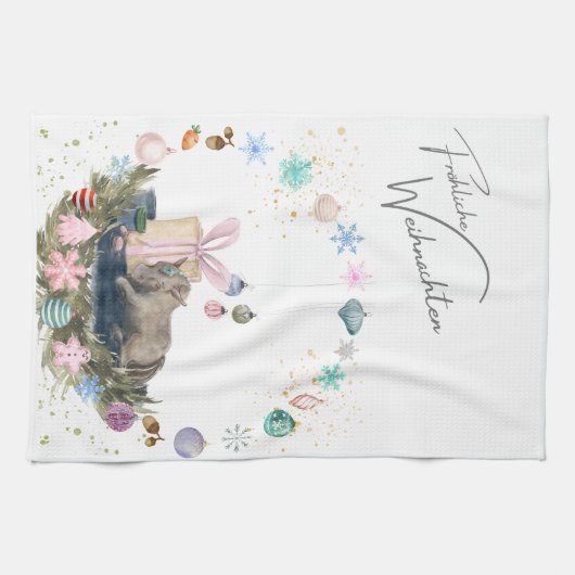 Lustig süsses Küchentuch mit Pferdebild (Horizontal)