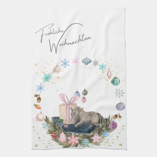 Lustig süsses Küchentuch mit Pferdebild (Vertikal)