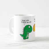 Lustig-t-Rex-klein-ArmCartoon Kaffeetasse (Vorderseite Links)