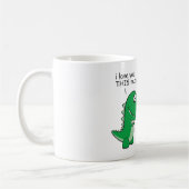 Lustig-t-Rex-klein-ArmCartoon Kaffeetasse (Links)