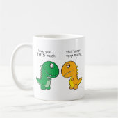 Lustig-t-Rex-klein-ArmCartoon Kaffeetasse (Links)
