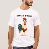 Lustig T-Shirt mit Hahn und Sprüche (Vorderseite)
