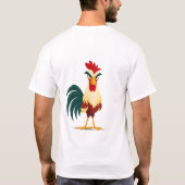 Lustig T-Shirt mit Hahn und Sprüche (Rückseite)