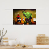 lustig, Toilettenpapier, Superheld, Held, Spaß Poster (Küche)