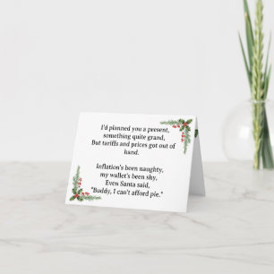 Lustig Traurig Kein Geschenk wegen Zöllen und Infl Feiertagskarte