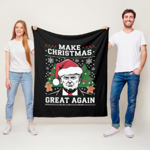 Lustig Trump 2024 Macht Weihnachten wieder großart Fleecedecke