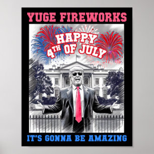 Lustig Trump Frohe 4. Juli Riesige Feuerwerk-Mitar Poster