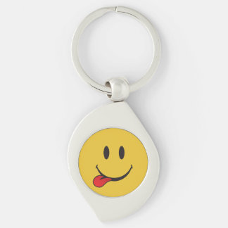 Lustig und niedlich, Zunge Emoji heraus haftend Schlüsselanhänger