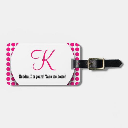 Lustig und stilvoll nehmen Sie mir Zuhause Gepäckanhänger (Vorderseite horizontal)