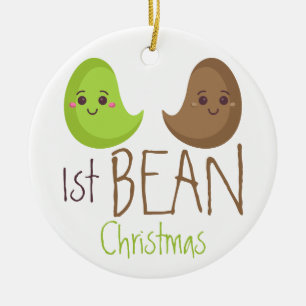 Lustig unser erstes Weihnachten als frisch Vermähl Keramik Ornament