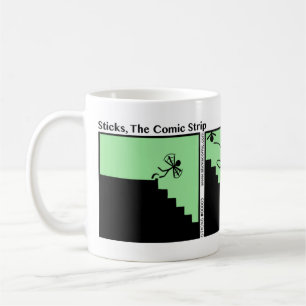 Lustig unten fallen die Treppe Stickman Tasse -