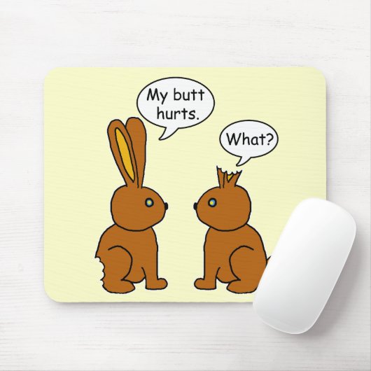 Lustig verletzt mein Hintern Häschen Mousepad (Mit Mouse)