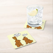 Lustig verletzt mein Hintern Häschen Rechteckiger Pappuntersetzer (Vor Ort)