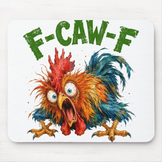 LUSTIG VERÜCKT VERDREHT HUHN MOUSEPAD (Vorne)