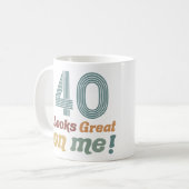Lustig Vintage 40. Geburtstag Kaffeetasse (Vorderseite Links)