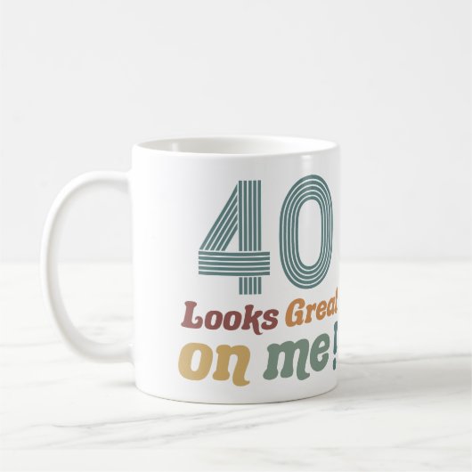 Lustig Vintage 40. Geburtstag Kaffeetasse (Links)