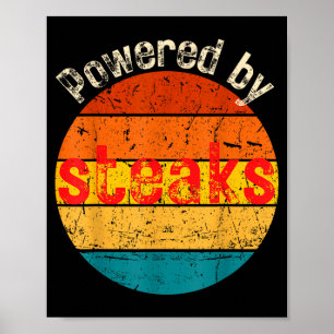 Lustig vintage angetrieben von Steaks Fleischfress Poster