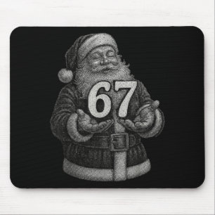 Lustig Vintage Six Seven 6 7 Meme Santa Weihnachte Mousepad